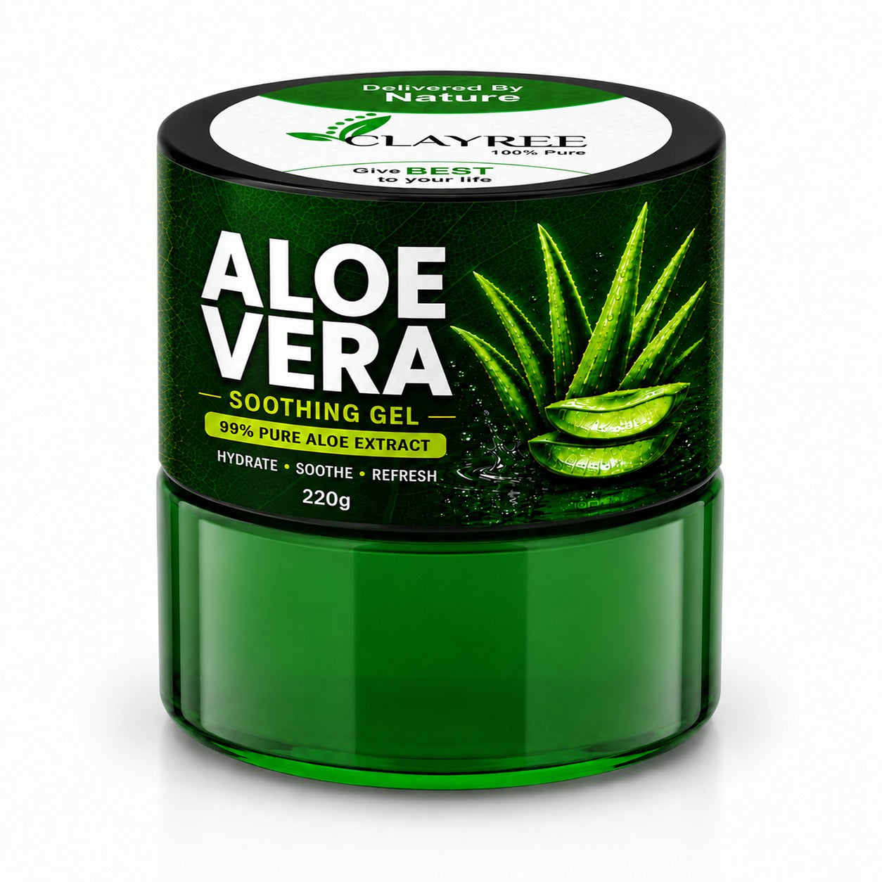 Clayree Pure Aloe Vera Gel for Face, Skin & Hair | Hydrating, Soothing & Glowing Skin Care Gel