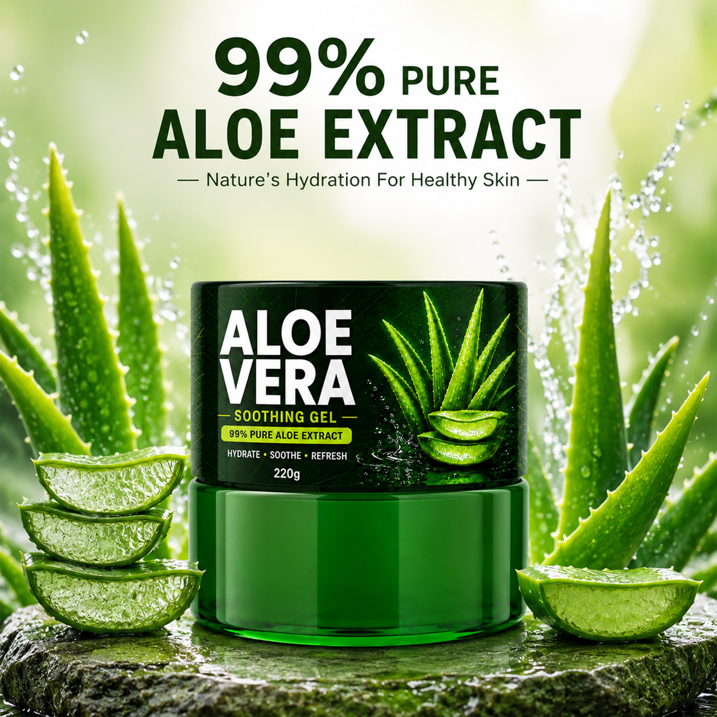 Clayree Pure Aloe Vera Gel for Face, Skin & Hair | Hydrating, Soothing & Glowing Skin Care Gel